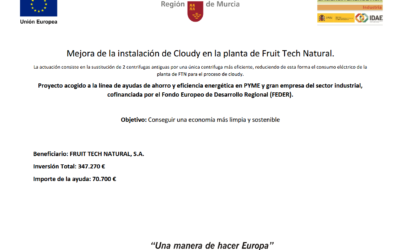 Mejora de la instalación de Cloudy en la planta de Fruit Tech Natural